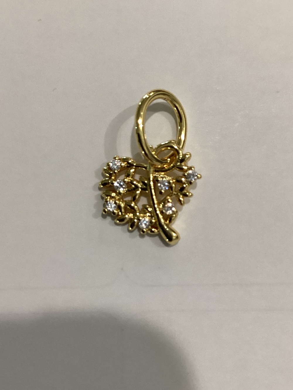 Gold Floral CZ Pendant Charm Necklace Accent - Women‎